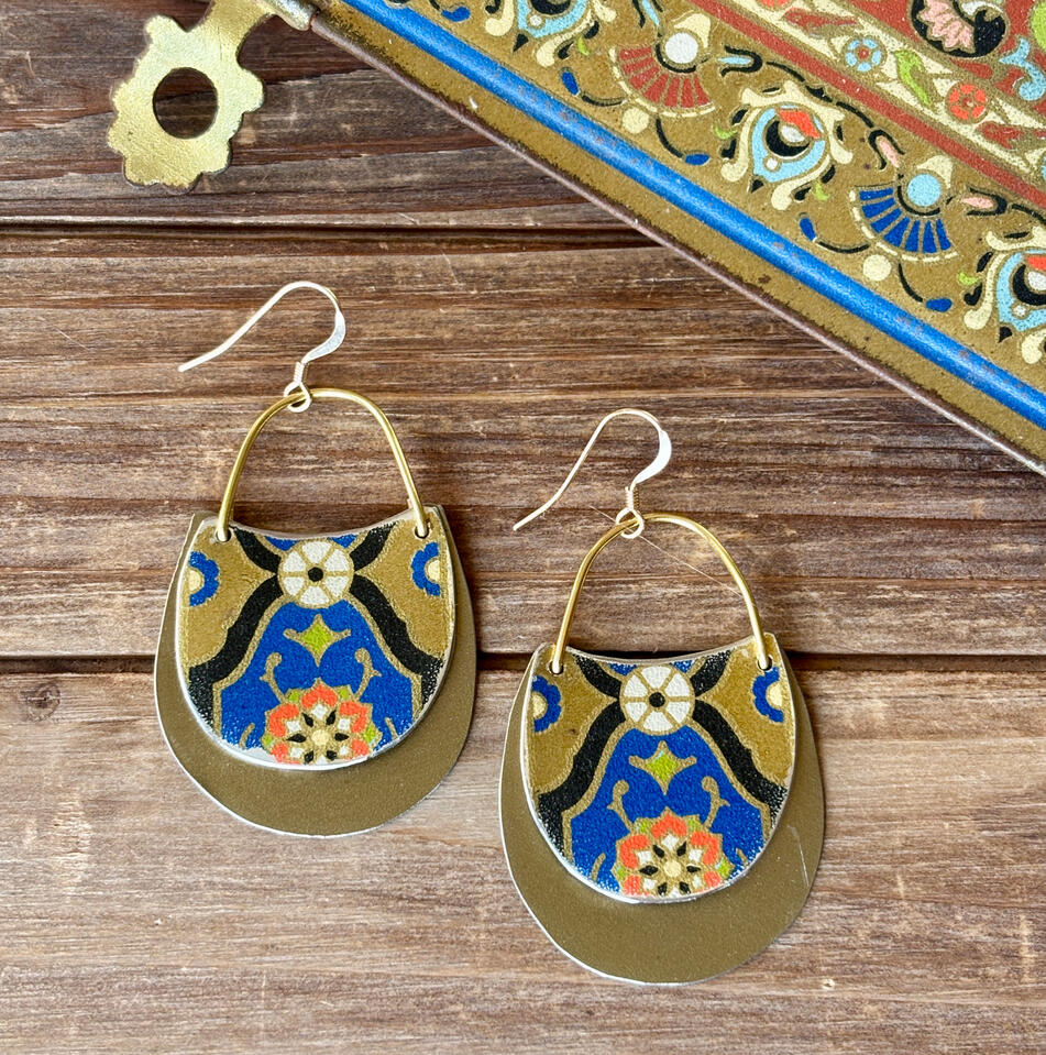 Vintage tin earrings